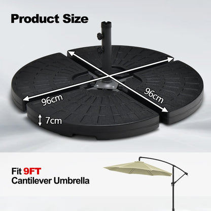 4Pcs 11L Cantilever Offset Patio Umbrella Base