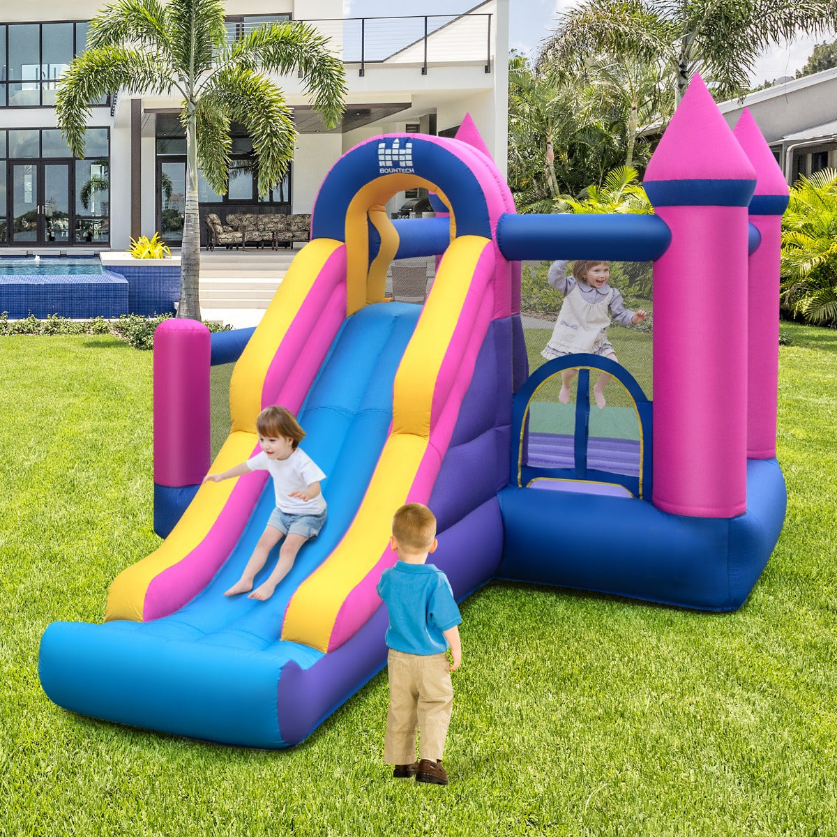 Giant Jumping Castle Blowup Bouncing House with Slide and Climbing Wall
