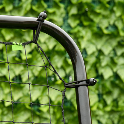 HOMCOM Foldable Football Rebounder Net, Football Goal Training Aid Soccer Kickback Target Zone Goal Play Adjustable Angles for  Kids & Adult Black