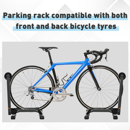HOMCOM Foldable Bike Storage Stand Parking Rack Fit Max. 5.5cm Wide Wheel Metal Nylon Black