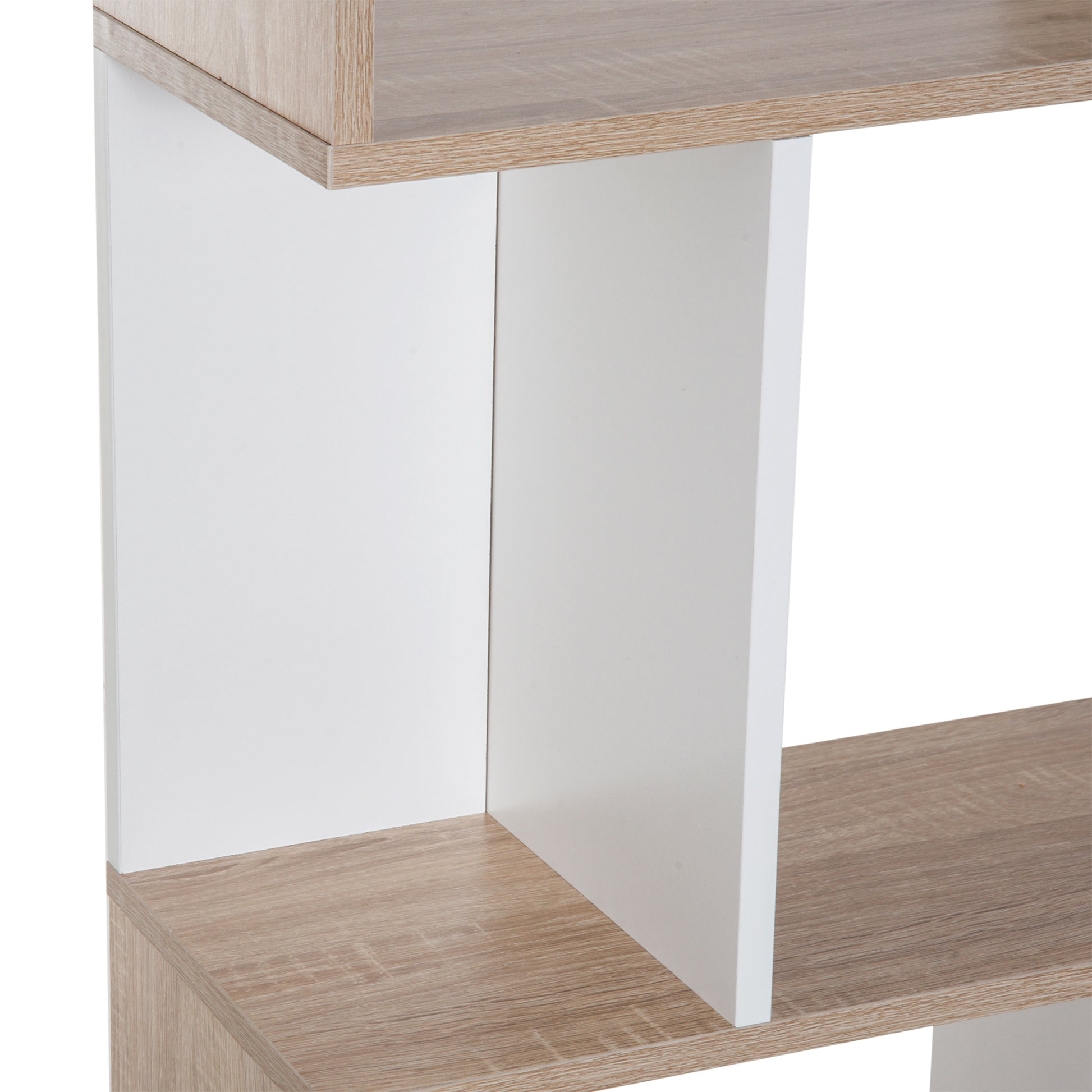 HOMCOM Particle Board 4-tier Storage Display Shelving Bookcase Unit Divider S Shape design Divider Unit