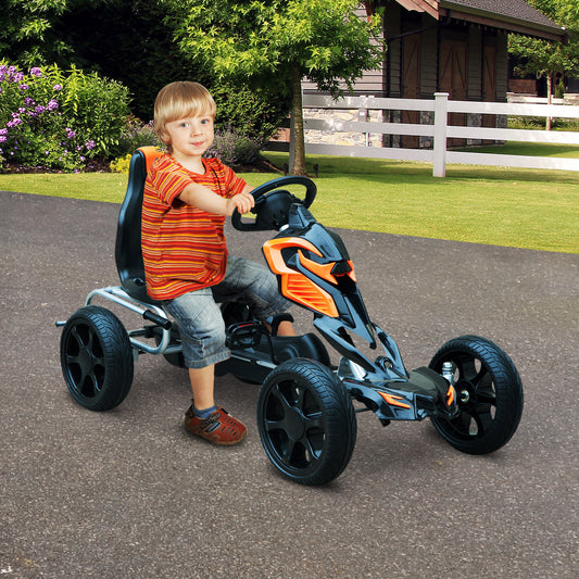HOMCOM Kids Ride On Pedal Go Kart Indoor Outdoor Sports Toy Braking System