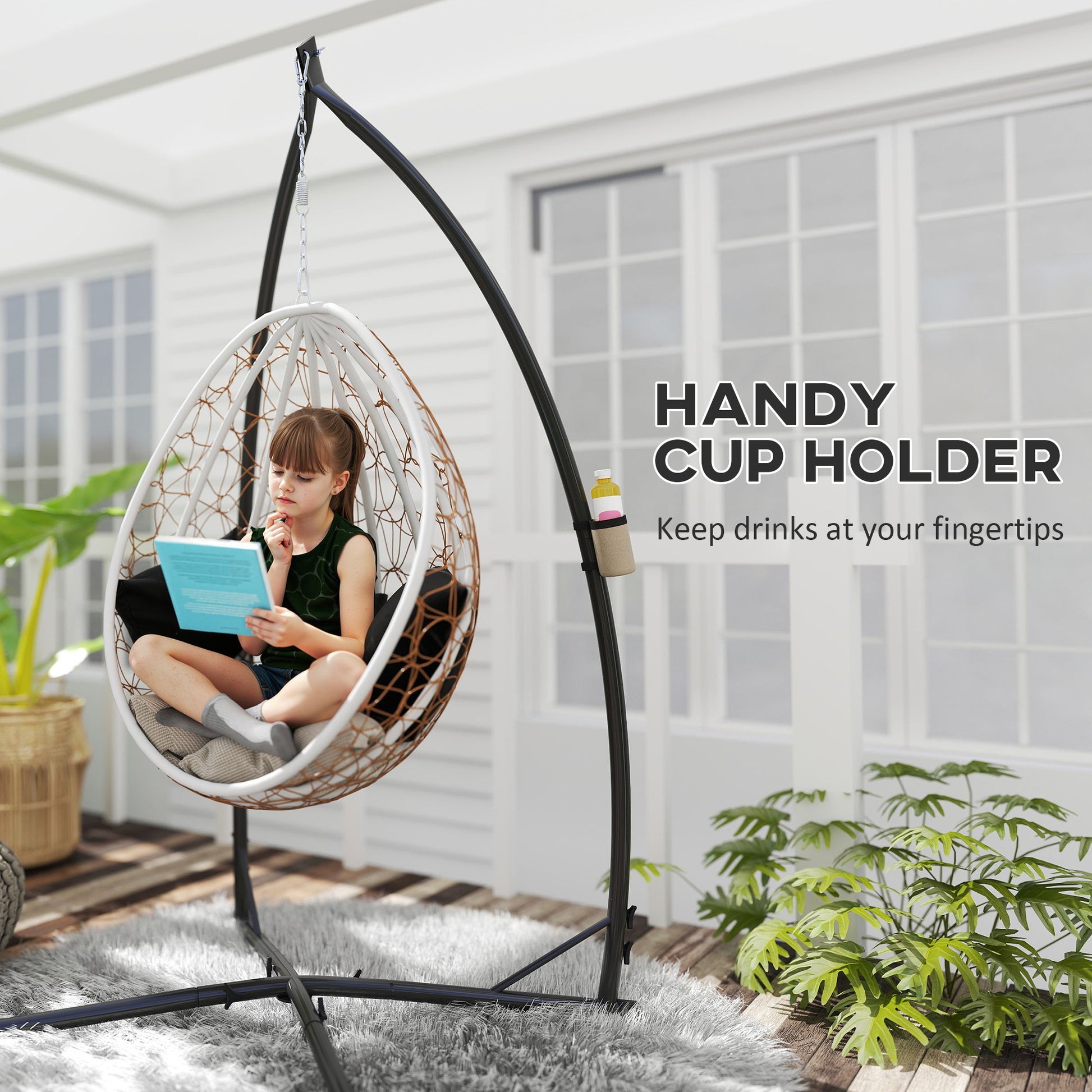 Outsunny Hammock Chair Stand Only, Hanging Chair Stand with X