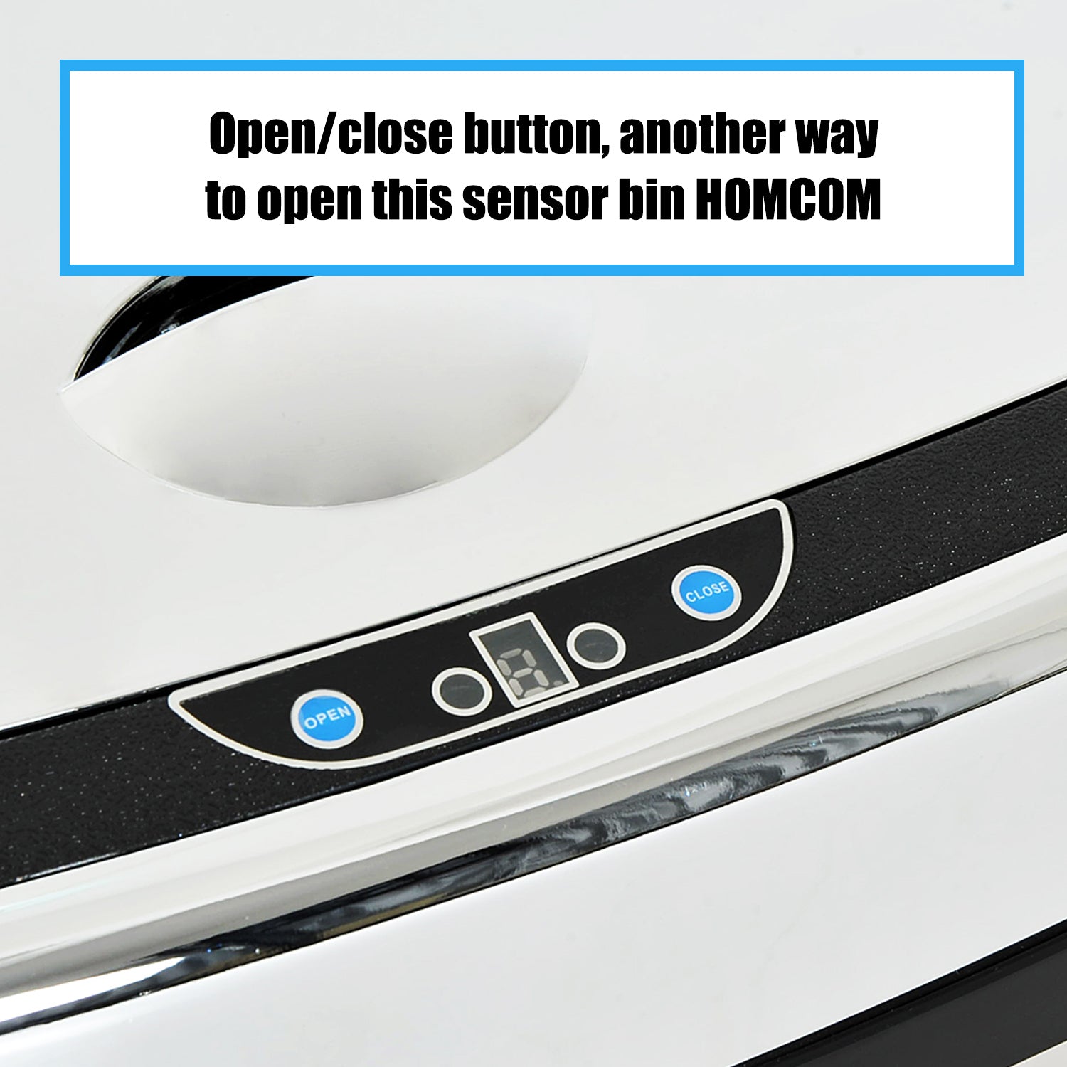 HOMCOM 68L Automatic Sensor Lid Steel Kitchen Bin Silver