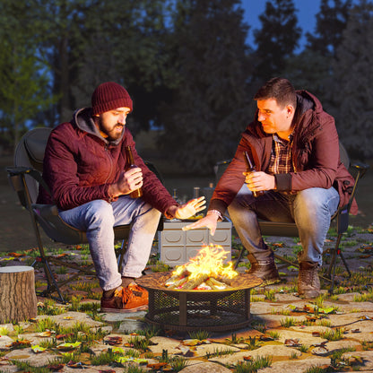 Outsunny Hammock Camping Chair Set of 2, Adjustable Back Swinging Camping Chair Portable Swinging Chair with Cup Holder, Headrest, Padded Seat and Carry Bag for Travel Fishing Hiking, Black