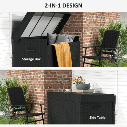 Outsunny 627 L Rattan Storage Box - Black