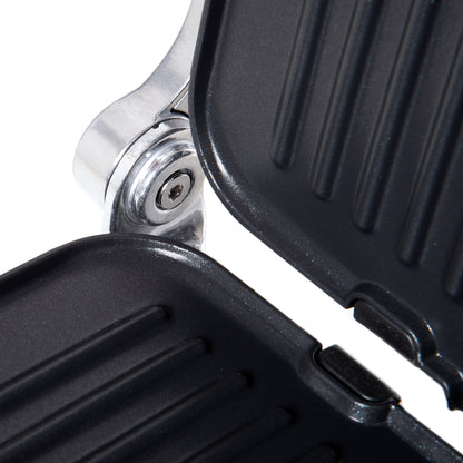 HOMCOM Health Grill & Panini Press, 2100W Electric Non-stick Grill with 180° Flat Open, Drip Tray, Removable Plate, Spatula and 8 Automatic Settings