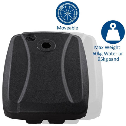 60L Heavy-Duty Mobile Patio Cantilever Umbrella Stand with Wheels and Handle