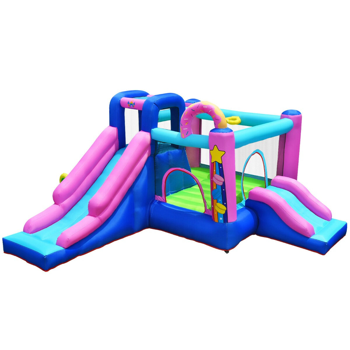 Inflatable Bounce House with Slides and Mesh Protection