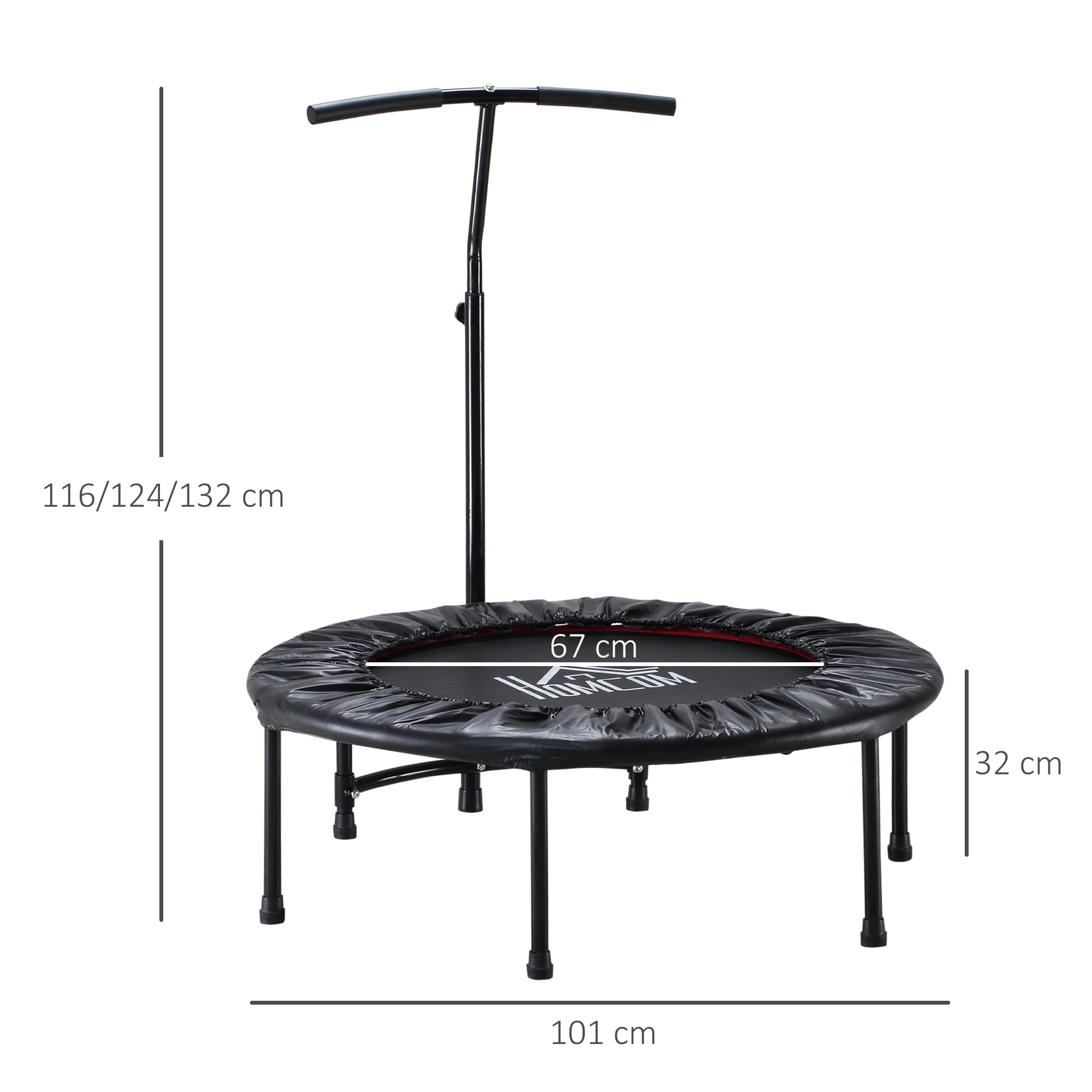HOMCOM Trampoline Rebounder Adjustable Jumper, 40"-Black 