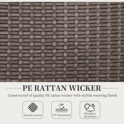 Outsunny Outdoor Folding Rattan Chair with Armrests, High Backrest, for Garden, Camping, Balcony, Porch - Brown