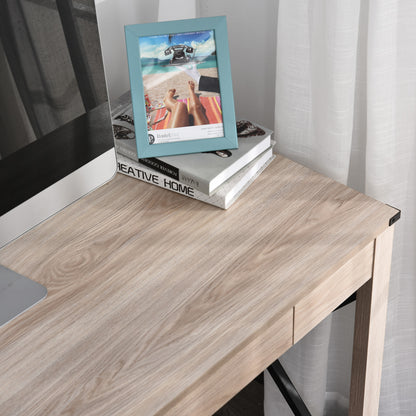HOMCOM Computer Desk Writing Table with Drawer Home Office Workstation Large Tabletop 112Lx51Wx76Hcm