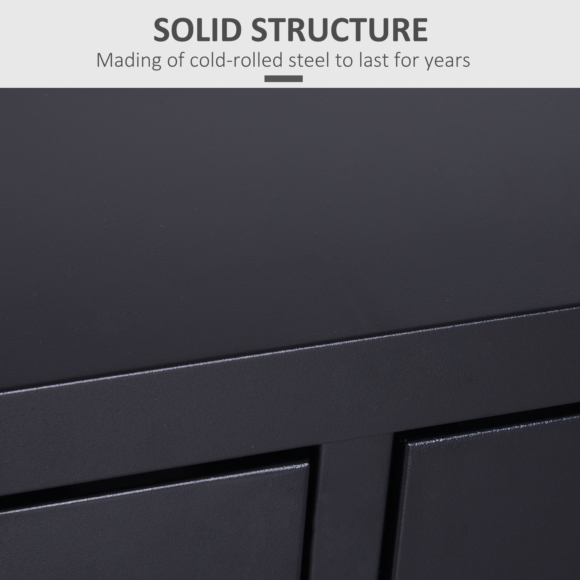 HOMCOM Industrial TV Cabinet Stand Media Center Steel Shelf Doors Storage System DVD Recorder Receiver Unit - Black