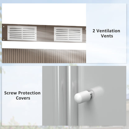 Outsunny 4 x 9ft Metal Shed, with Foundation Shed - Brown