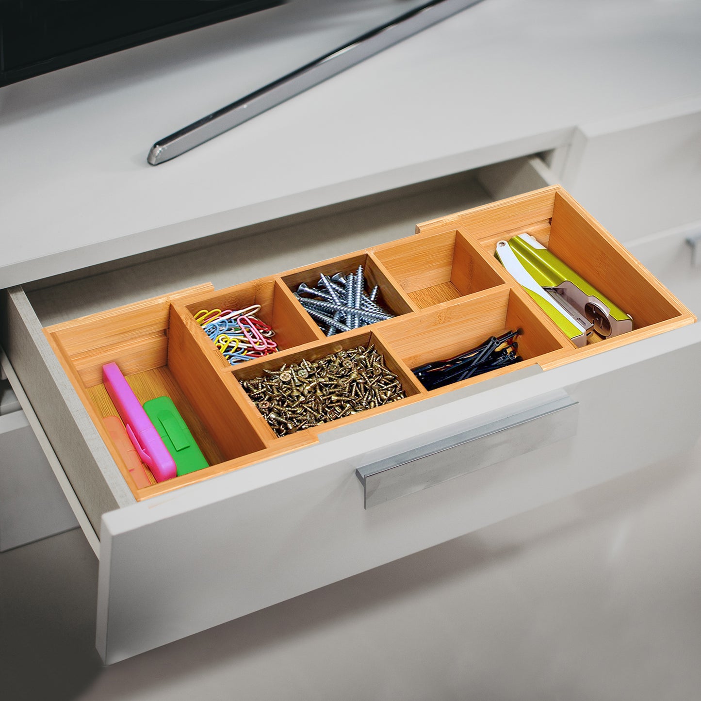 HOMCOM Extendable Drawer Organiser Tray Drawer Inserts Storage Holder Dividers 24.6-41cm