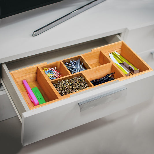 HOMCOM Extendable Drawer Organiser Tray Drawer Inserts Storage Holder Dividers 24.6-41cm