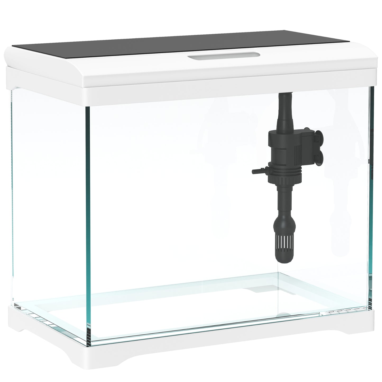 PawHut 27L Glass Fish Tank with Filter System, LED Light, Water Pump, for Betta, Goldfish, Shrimps, White