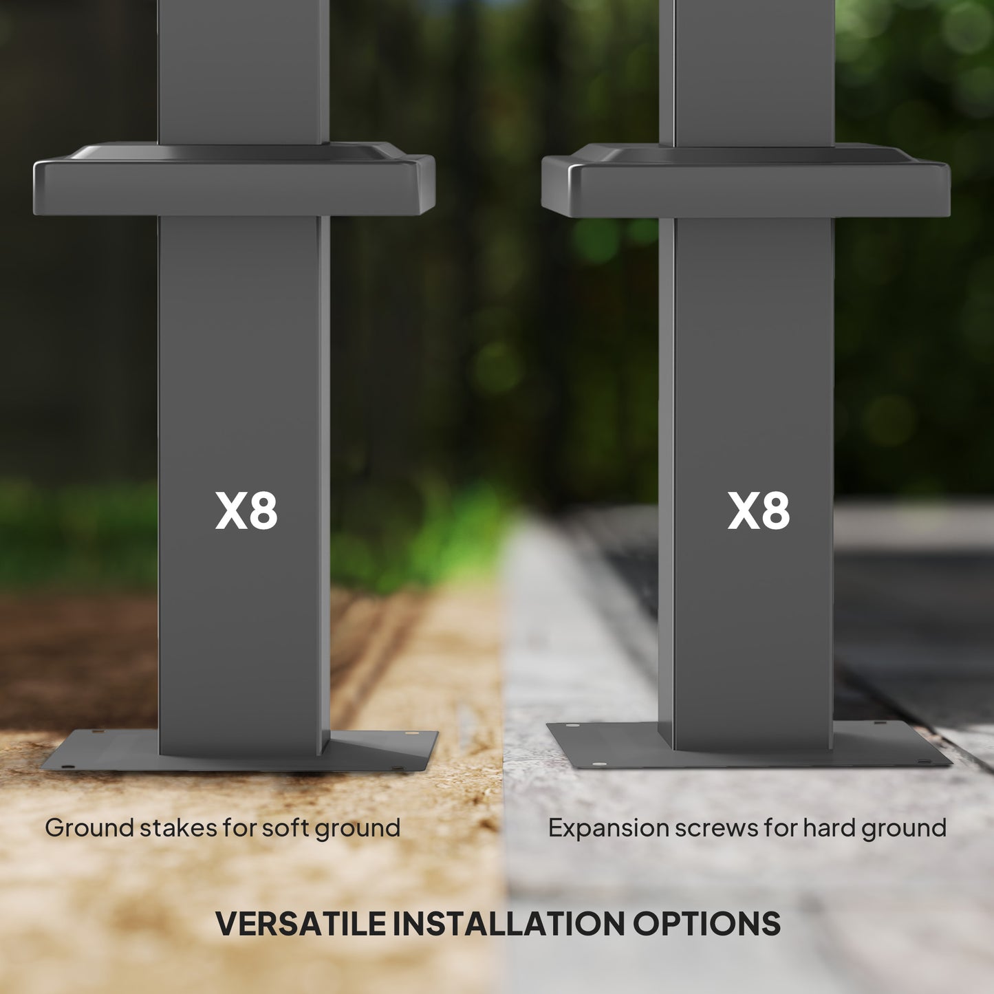 Outsunny 3 x 3m Retractable Roof Metal Pergola - Grey