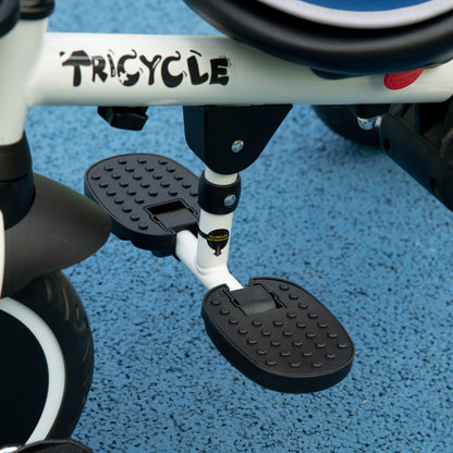 HOMCOM 7-in-1 Tricycle 3 Wheels Pedal Trike w/ Rotatable Seat and Safety Harness for Ages 12-50 Months Kids, Baby, Blue