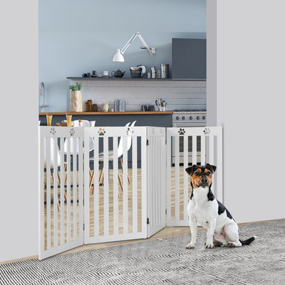 89cm Foldable Dog Fence with 360 Degree Swivel Hinges-White