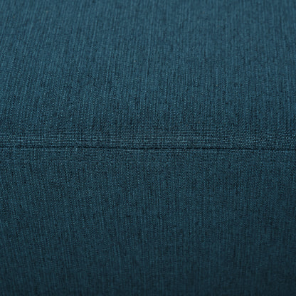 HOMCOM Linen Fabric Footstool Ottoman Cube with 4 Plastic Legs