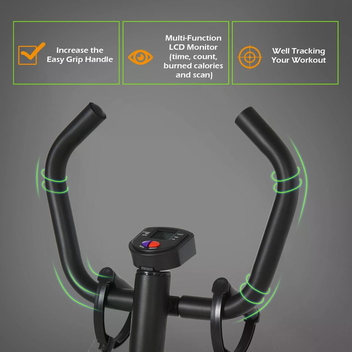 HOMCOM Free Stand Stepper, 40Lx48Wx118H cm-Black/Green