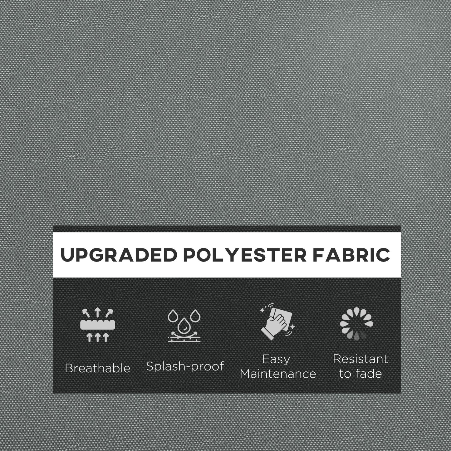 Outsunny 2 Seater Back and Seat Cushion Pillows Replacement, Patio Chair Cushions Set for Indoor Outdoor, Charcoal Grey