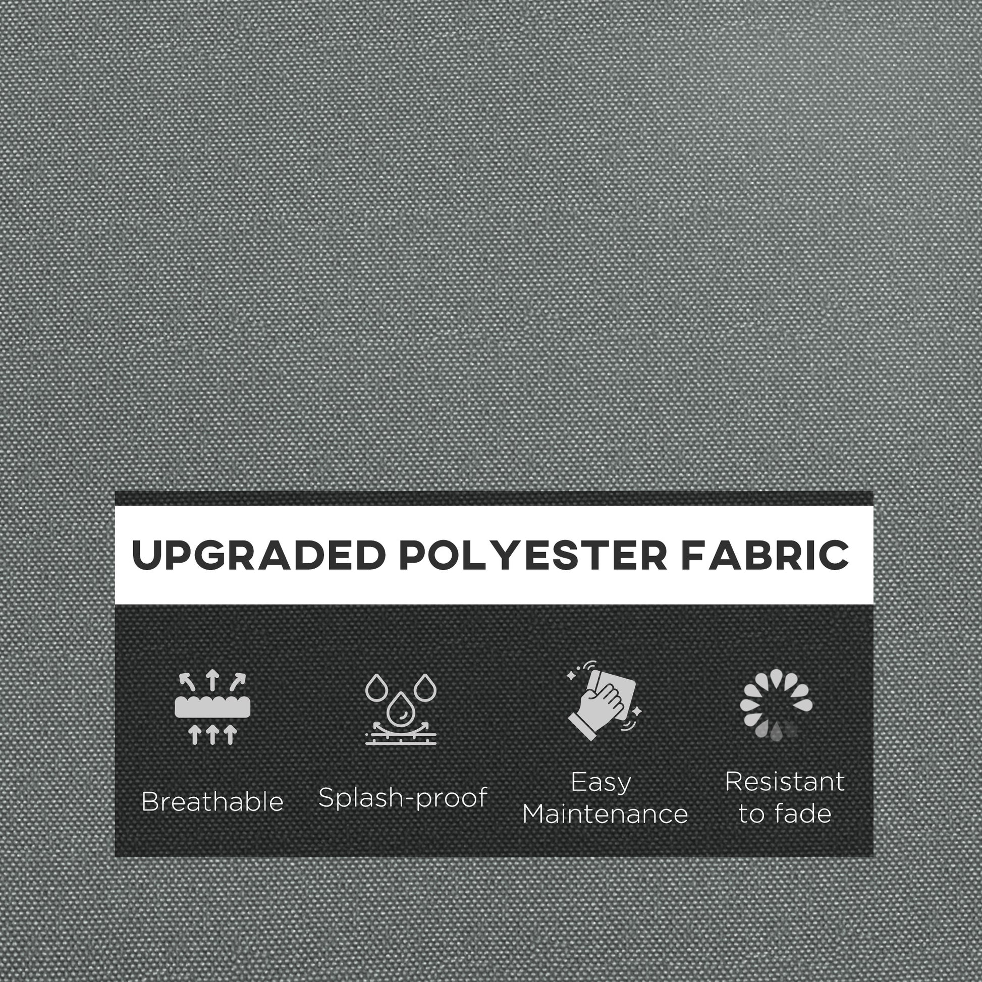 Outsunny 2 Seater Back and Seat Cushion Pillows Replacement, Patio Chair Cushions Set for Indoor Outdoor, Charcoal Grey