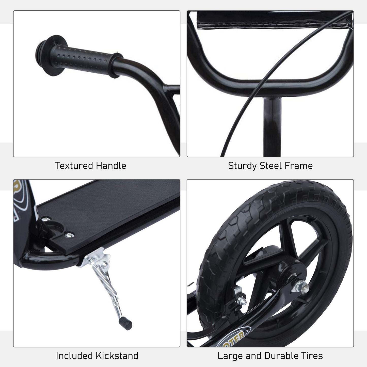 HOMCOM 12" Tyres Scooter-Black