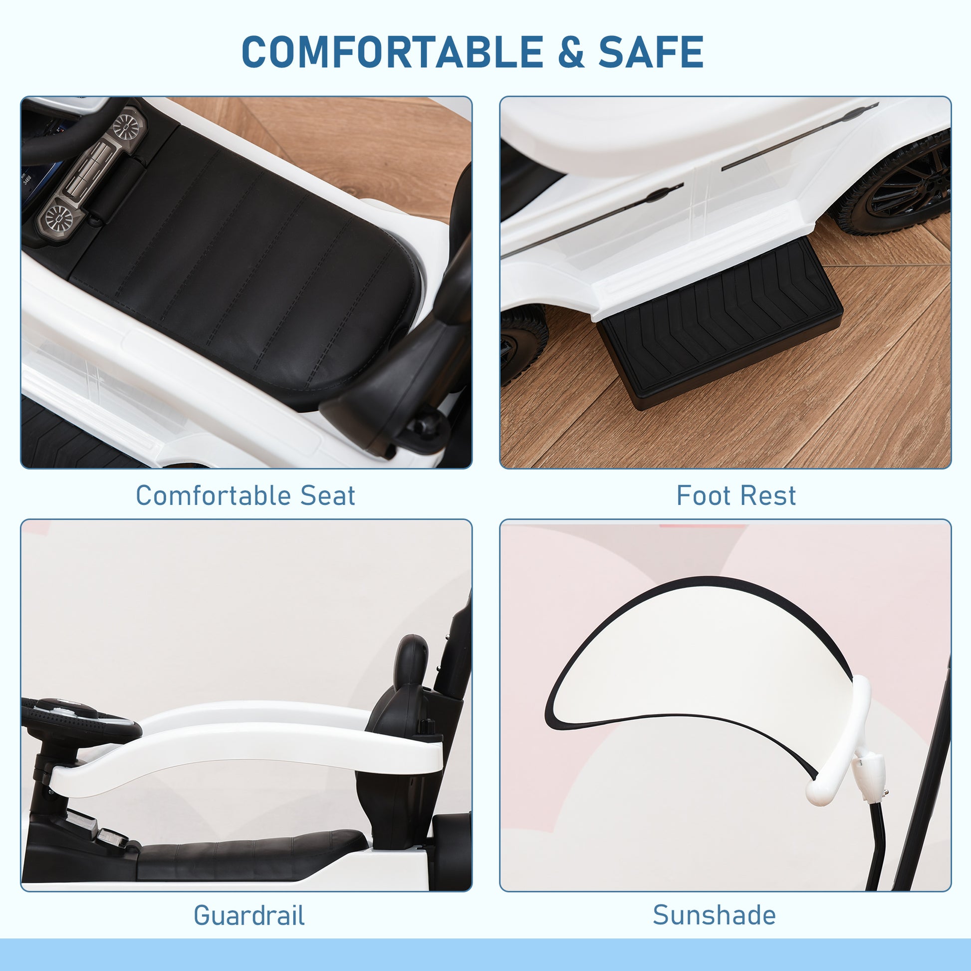 HOMCOM Mercedes-Benz G350 Ride-On Push Along Car Sliding Walker Foot to Floor Slider Stroller Toddler Vehicle with Horn Steering Wheel NO POWER White
