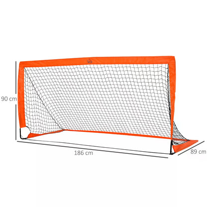 HOMCOM Tetoron Mesh Outdoor Folding Football Goal Orange
