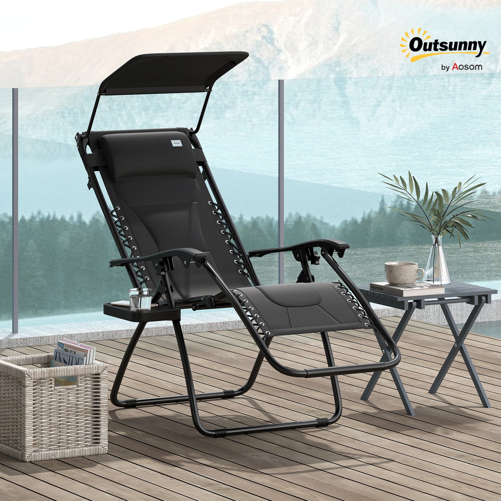 Outsunny Zero Gravity Lounger Chair, Folding Reclining Patio Chair