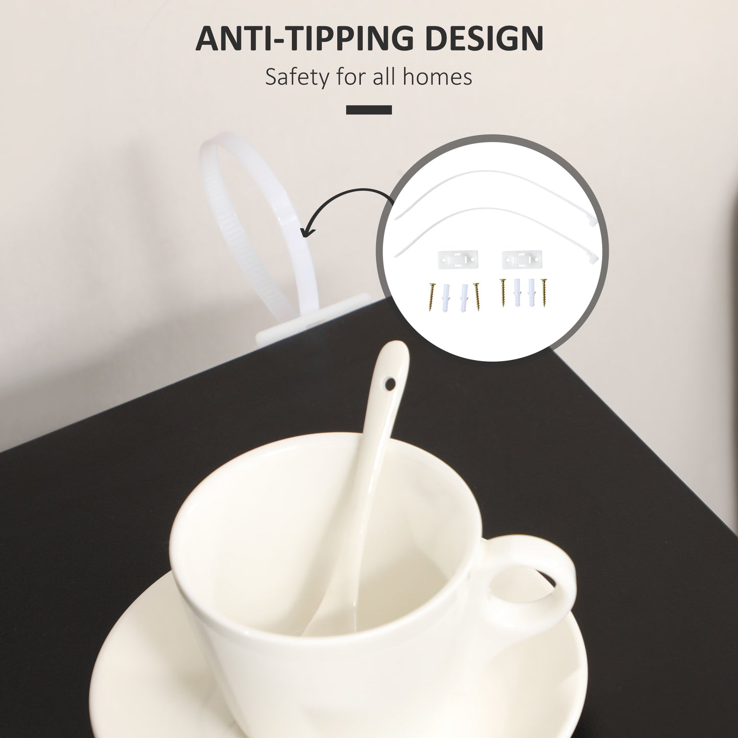 HOMCOM Chest of Drawers, 4-Drawer Storage Cabinets, Modern Dresser, Storage Drawer Unit for Bedroom