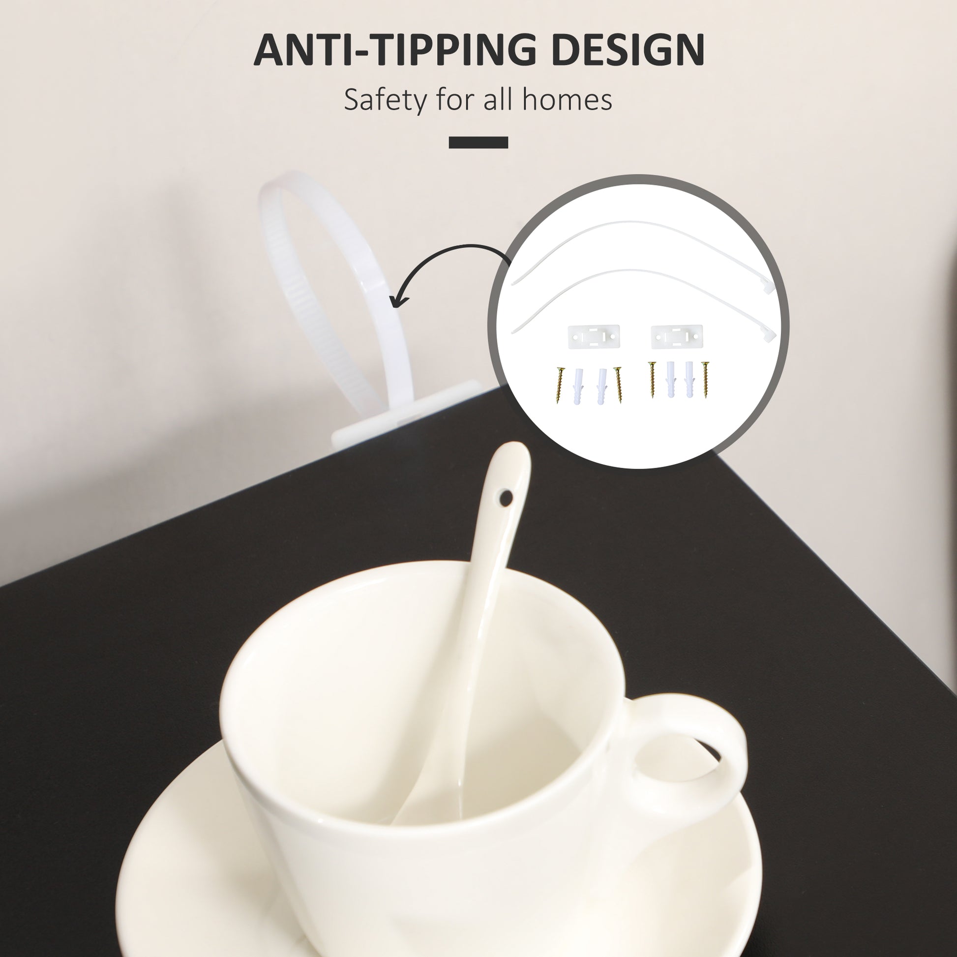 HOMCOM Chest of Drawers, 4-Drawer Storage Cabinets, Modern Dresser, Storage Drawer Unit for Bedroom