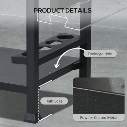 Outsunny Multi-Feature BBQ Grill Table, with Stainless Steel Top - Black