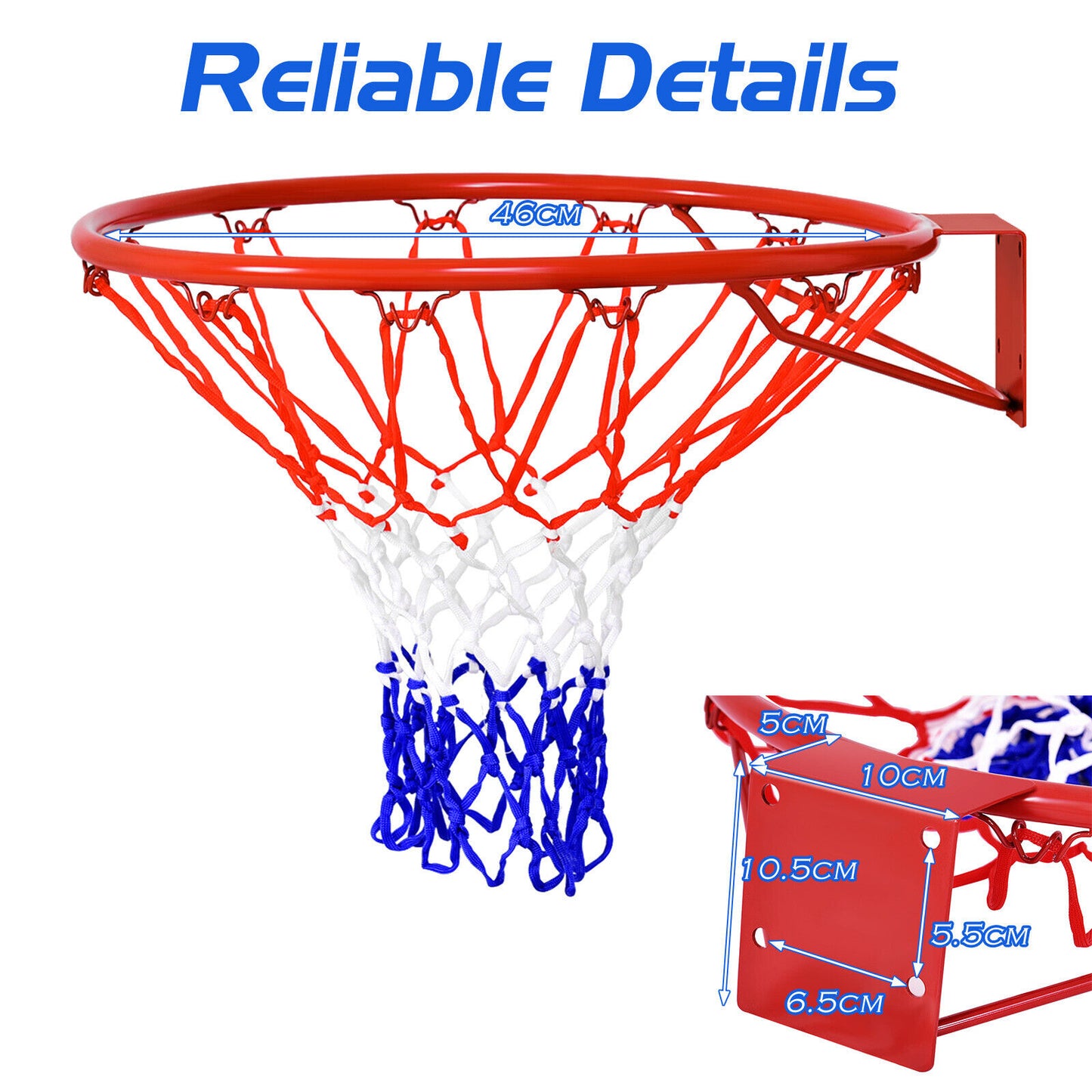 46cm Replacement Basketball Rim for Kids Adults