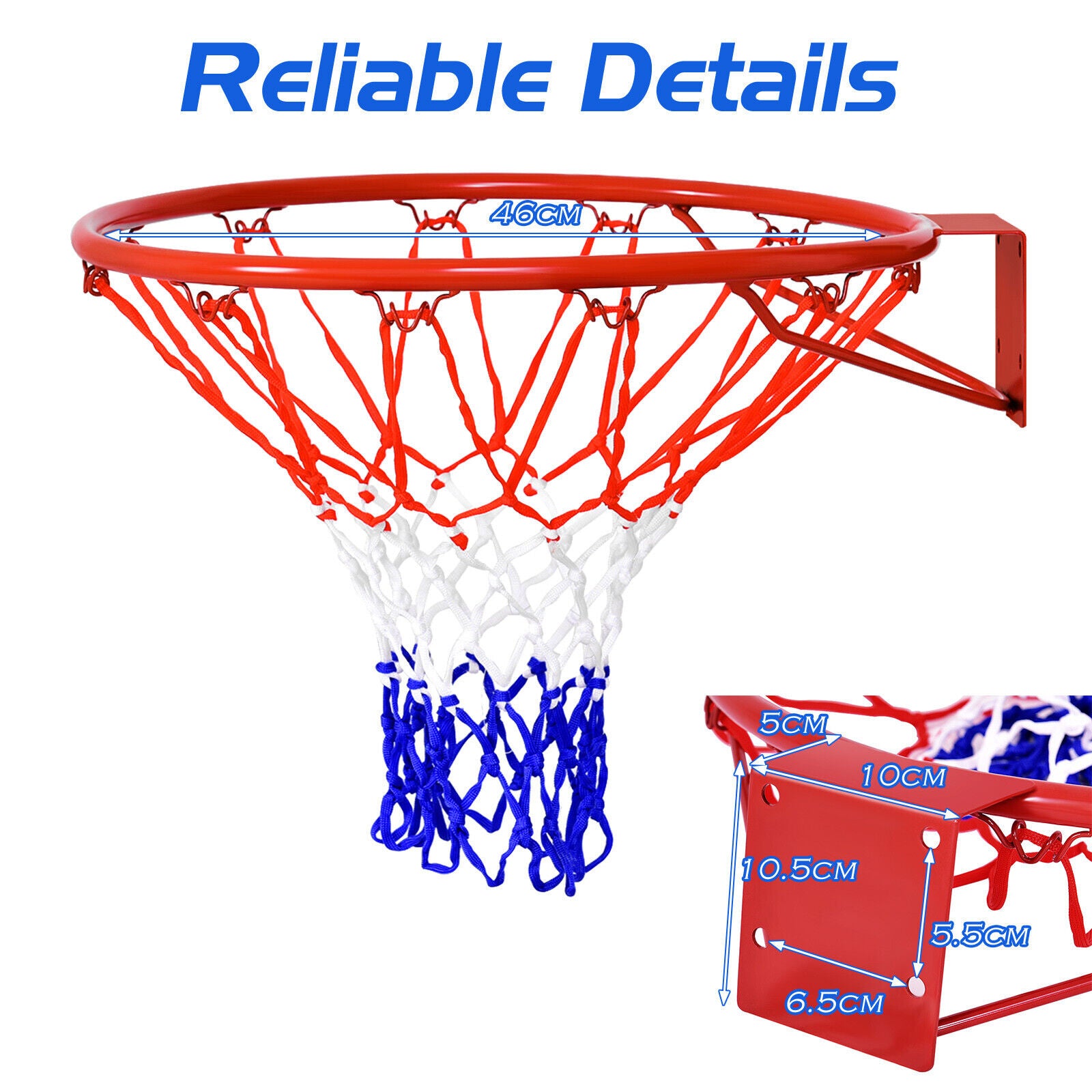46cm Replacement Basketball Rim for Kids Adults