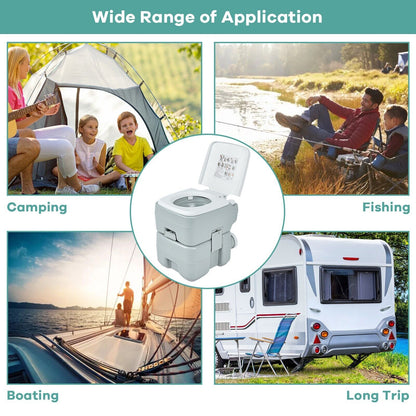 20L Outdoor Flushing Toilet without Level Indicator for Hiking Travel 