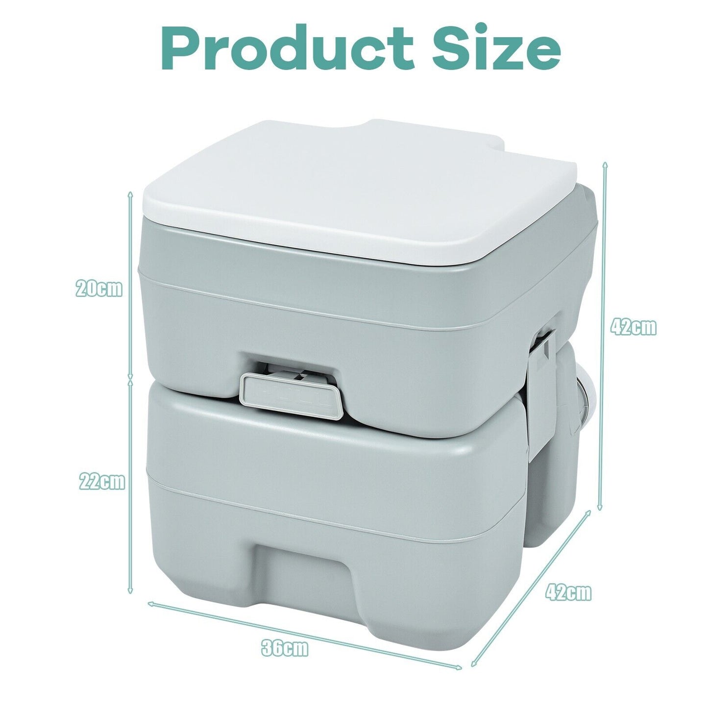 20L Outdoor Flushing Toilet without Level Indicator for Hiking Travel 
