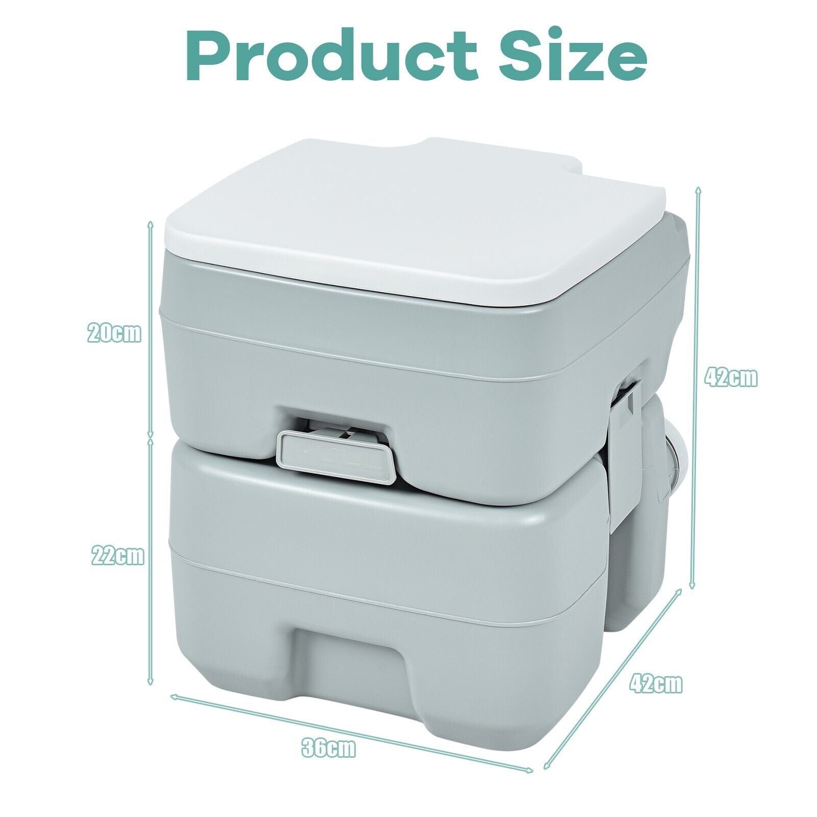 20L Outdoor Flushing Toilet without Level Indicator for Hiking Travel 