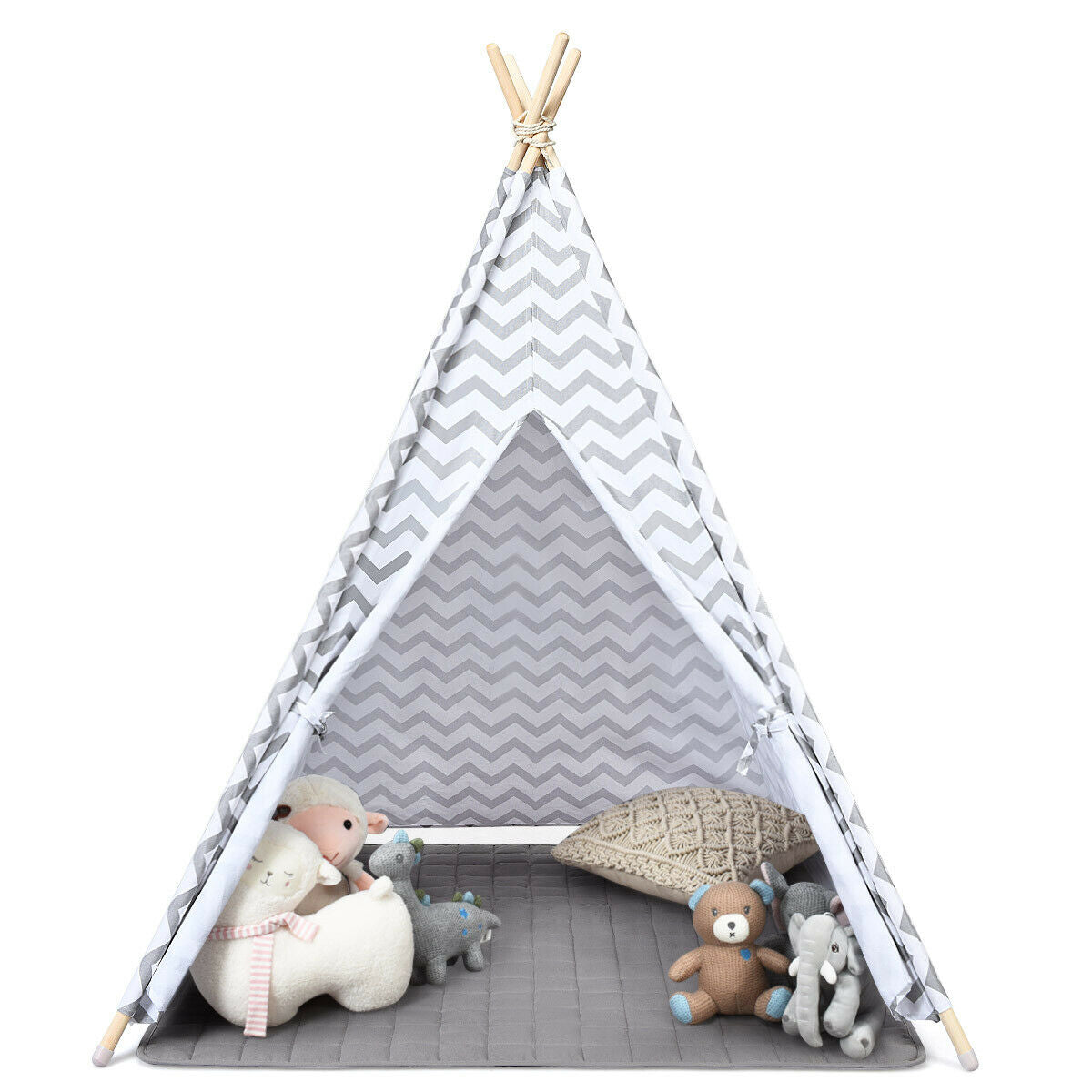 Kid's Tepee Tent with Floor Mat