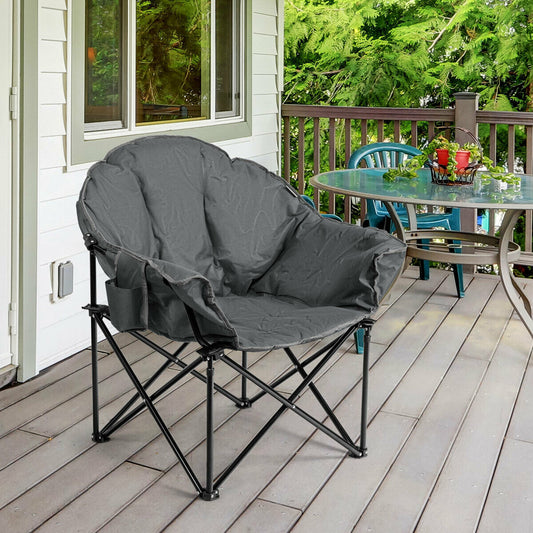 Padded Moon Chair with Bag-Grey