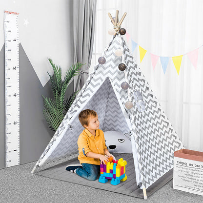 Kid's Tepee Tent with Floor Mat