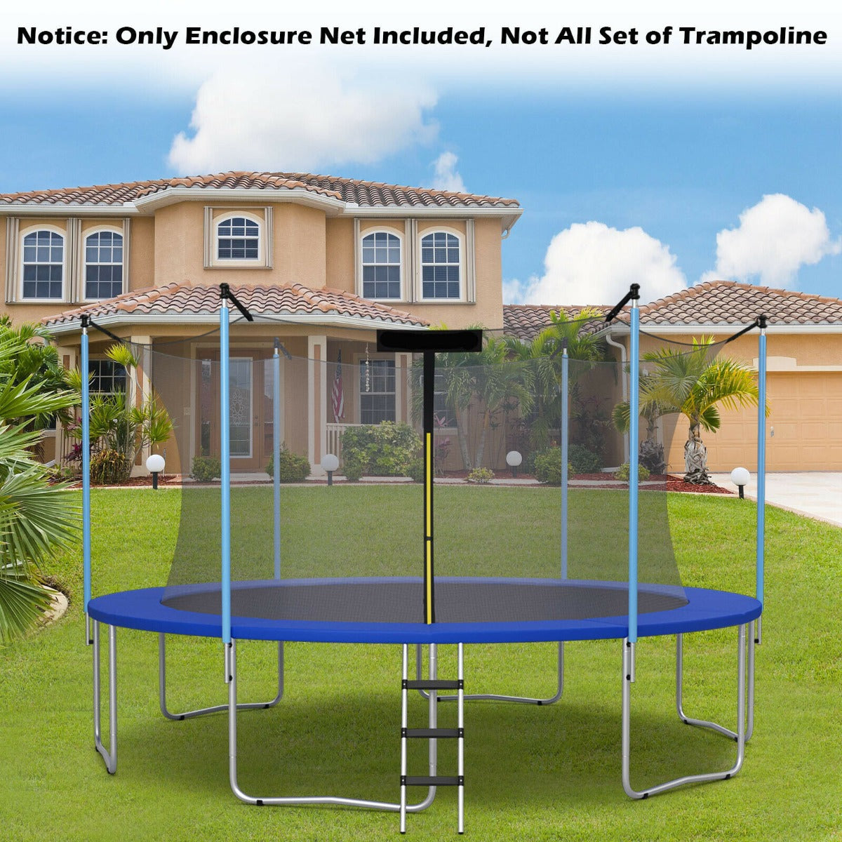8/10/12FT Replacement Trampoline Safety Net with Protection Buckles-8FT