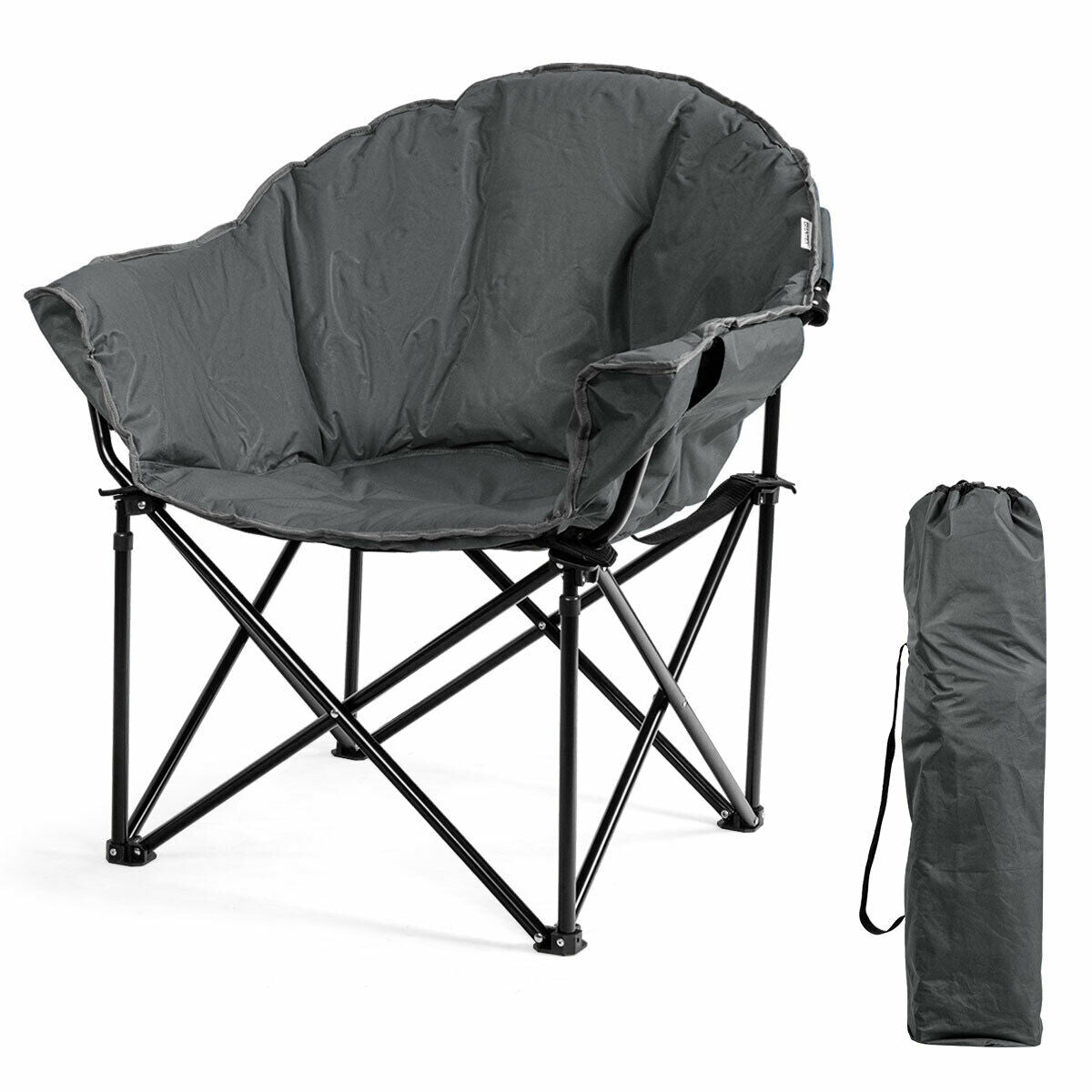Padded Moon Chair with Bag-Grey