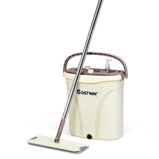 Flat Mop and Bucket Set for Home Floor Cleaning