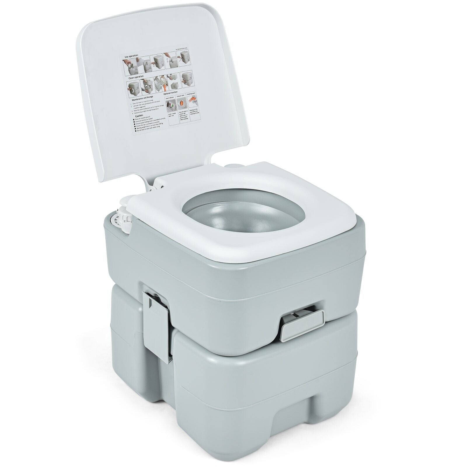 20L Outdoor Flushing Toilet without Level Indicator for Hiking Travel 