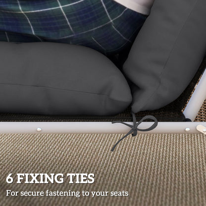 Outsunny Set of Two 190 x 56cm Sun Lounger Cushions - Dark Grey