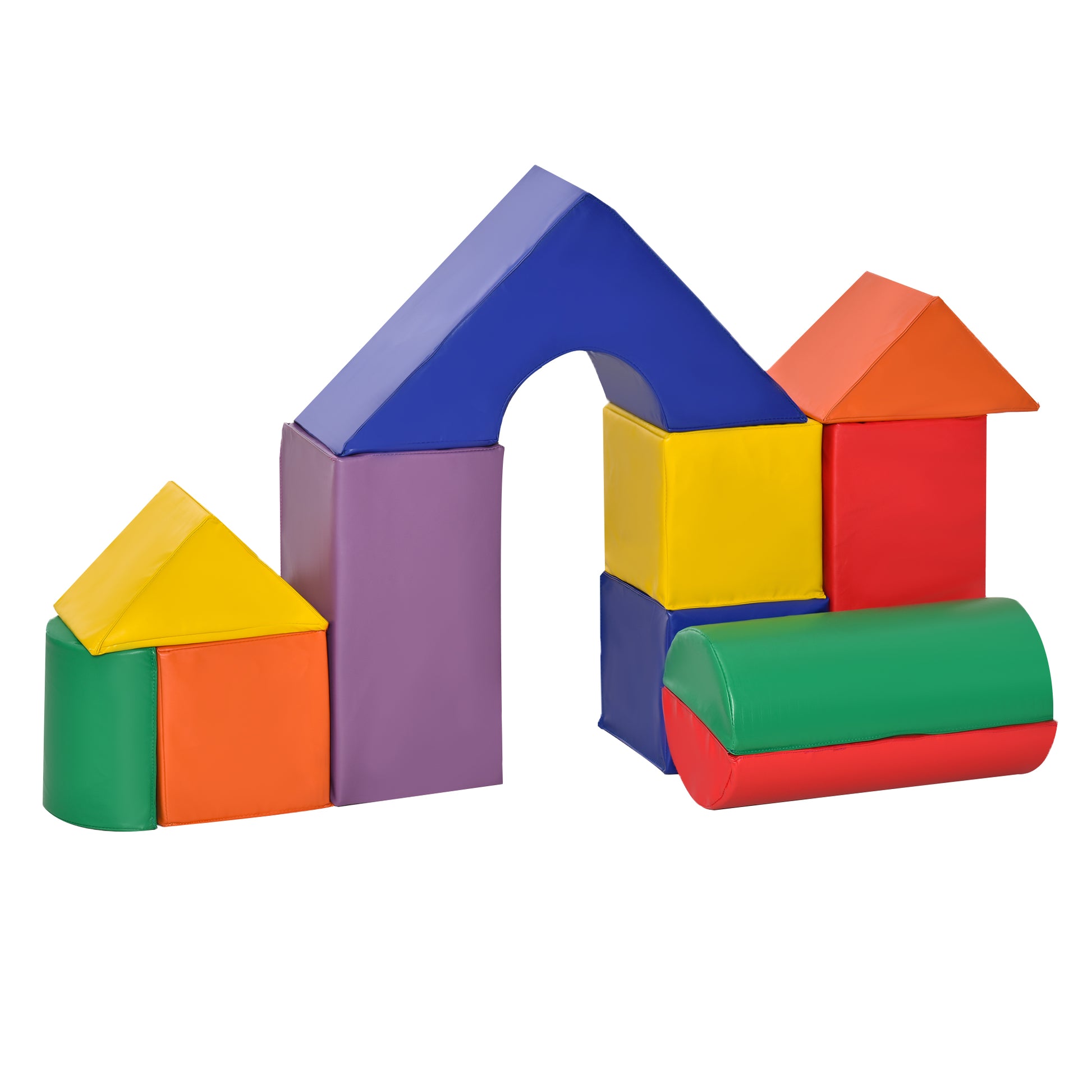 HOMCOM 11 Piece Soft Play Blocks Kids Climb and Crawl Gym Toy Foam Building and Stacking Blocks Non-Toxic Learning Play Set Activity Toy Brick