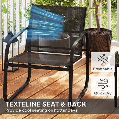 Outsunny Three-Piece Garden Seating Set - Black